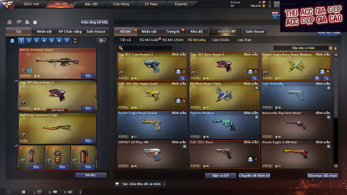shop acc cf uy tin gia re